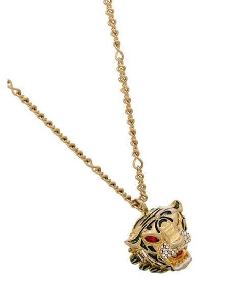 gucci g heart necklace|gucci tiger head necklace.